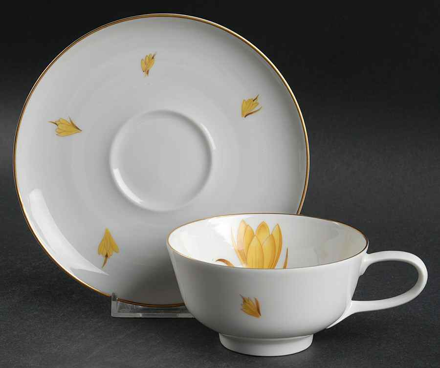 Golden Crocus Footed Cup & Saucer Set by Easterling-1