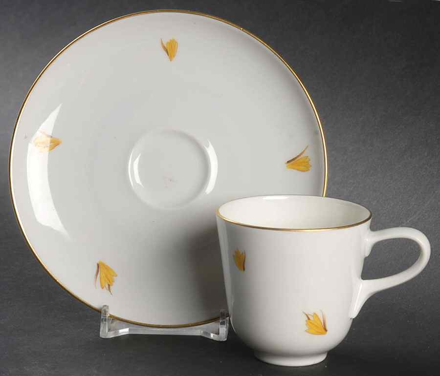 Golden Crocus Flat Demitasse Cup & Saucer Set by Easterling-1
