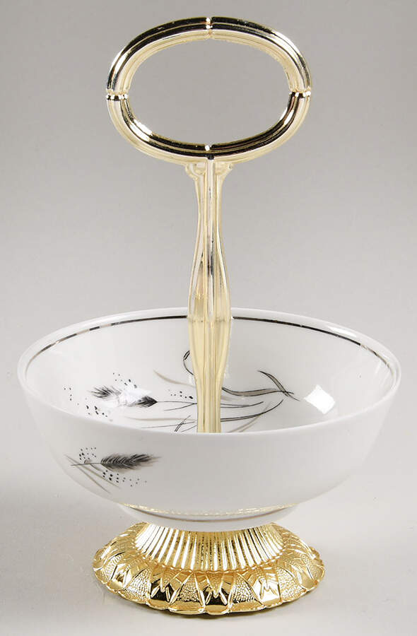 Kora 6"-7" Handled Footed Nut Dish HC by Easterling-1