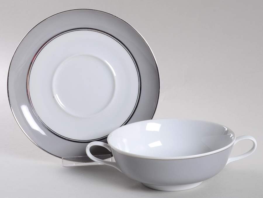 Majestic Flat Cream Soup Bowl & Saucer Set by Easterling-1