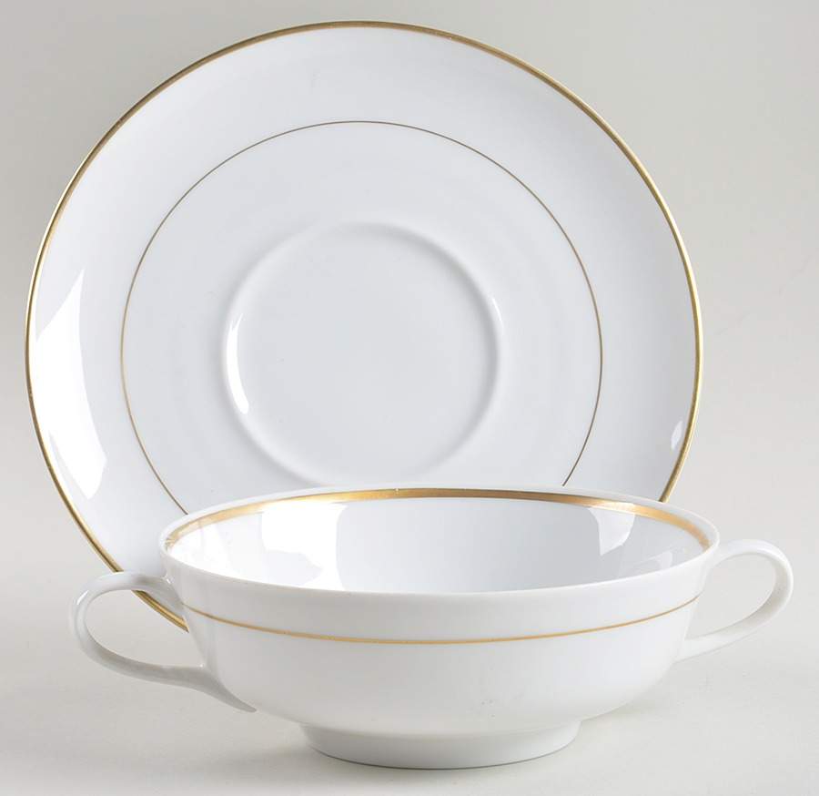 Our Love Footed Cream Soup Bowl & Saucer Set by Easterling-1