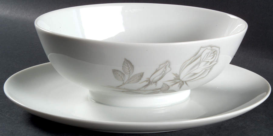 Regatta Rose Gravy Boat with Attached Underplate by Easterling-1