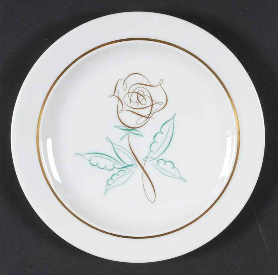 Spencerian Rose Salad Plate by Easterling-1