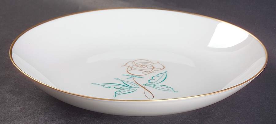Spencerian Rose Coupe Soup Bowl by Easterling-1