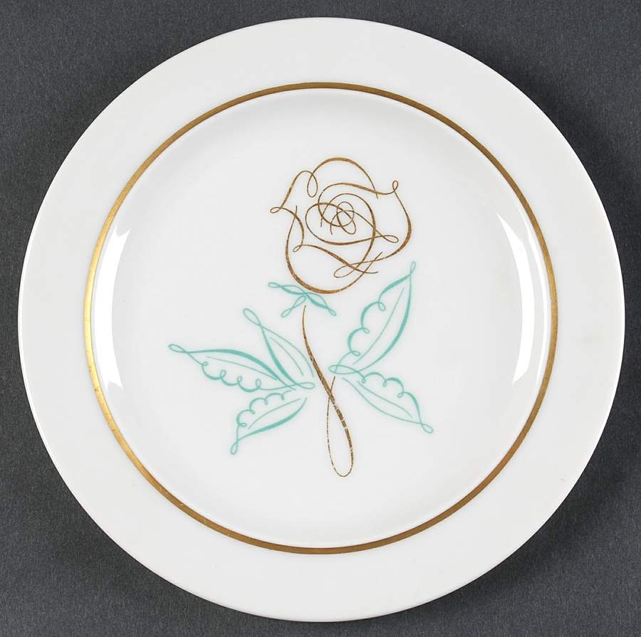 Spencerian Rose Bread & Butter Plate by Easterling-1