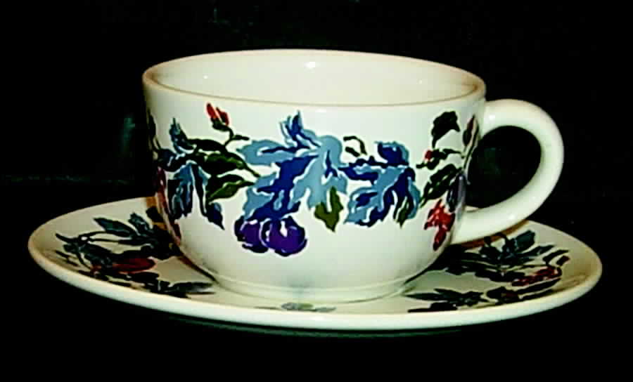 Harvest Blue Flat Cup & Saucer Set by Eddie Bauer-1