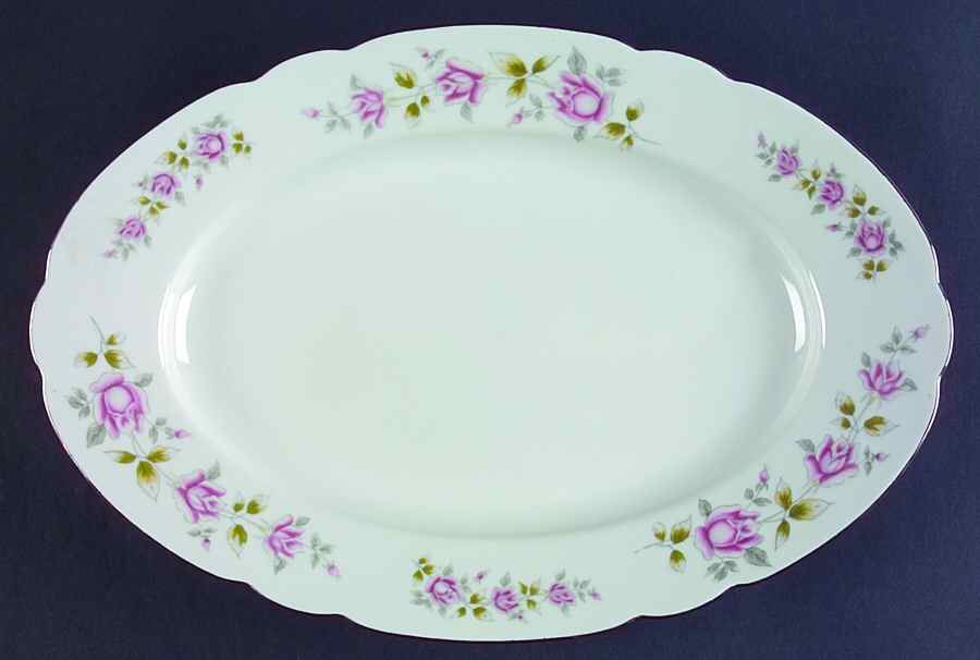 Bella Rose 13" Oval Serving Platter by Embassy (Poland)-1