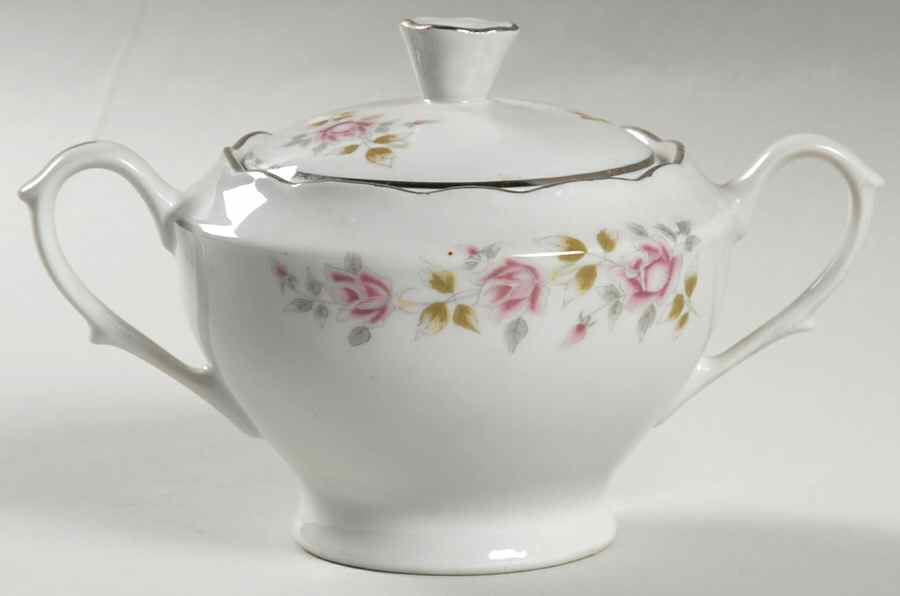 Bella Rose Sugar Bowl & Lid by Embassy (Poland)-1
