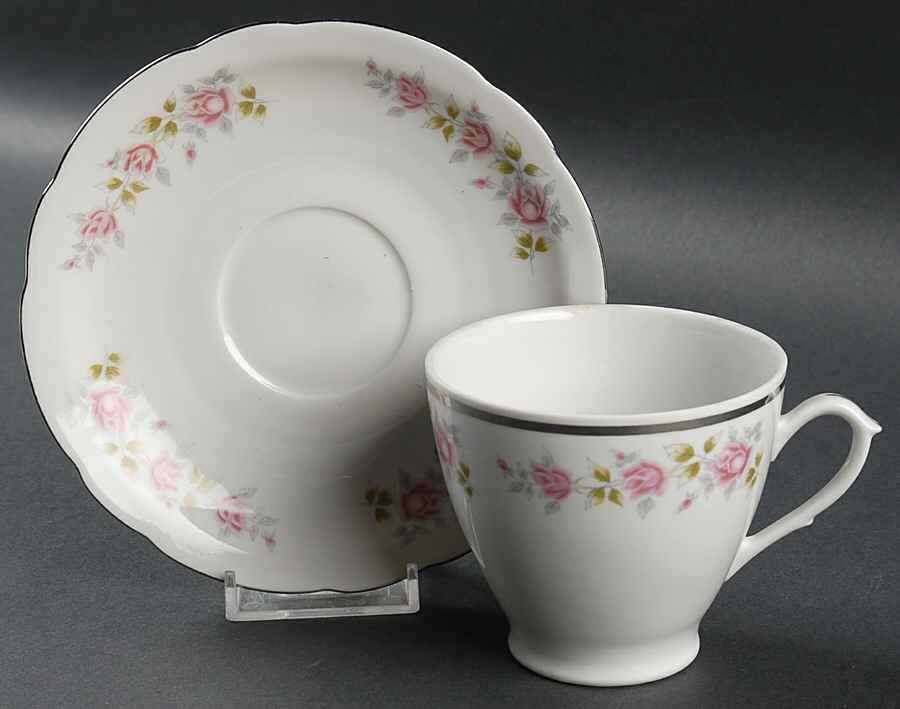 Bella Rose Footed Cup & Saucer Set by Embassy (Poland)-1