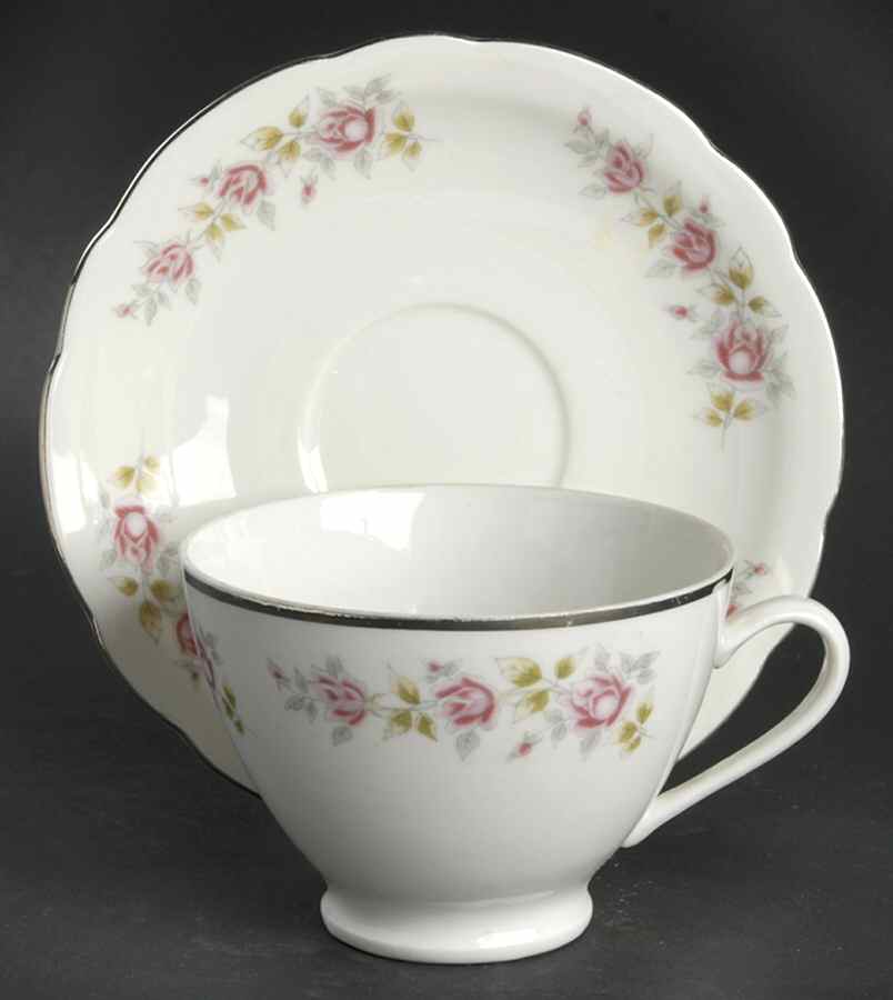 Bella Rose Footed Cup & Saucer Set by Embassy (Poland)-1