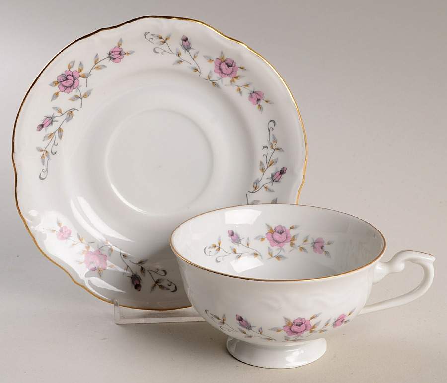 Christine Footed Cup & Saucer Set by Embassy (Poland)-1