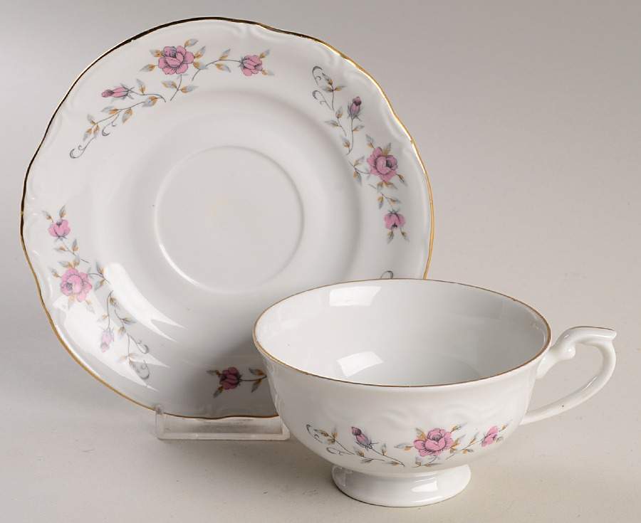 Christine Footed Cup & Saucer Set by Embassy (Poland)-1