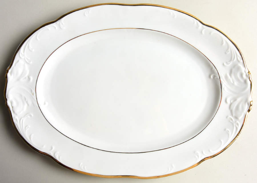 Genvieve (Poland) 15" Oval Serving Platter by Embassy (Poland)-1