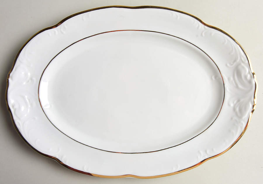 Genvieve (Poland) 13" Oval Serving Platter by Embassy (Poland)-1