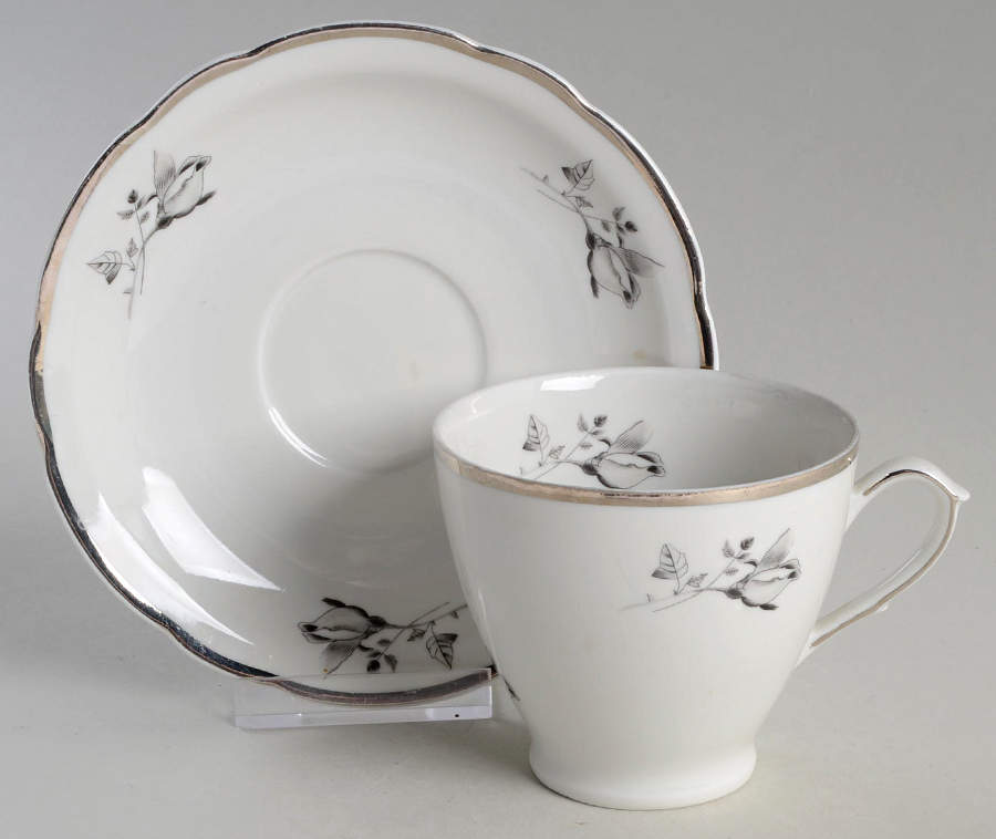 Rosalie Flat Cup & Saucer Set by Embassy (Poland)-1