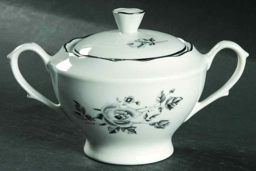 Rosalie Sugar Bowl & Lid by Embassy (Poland)-1