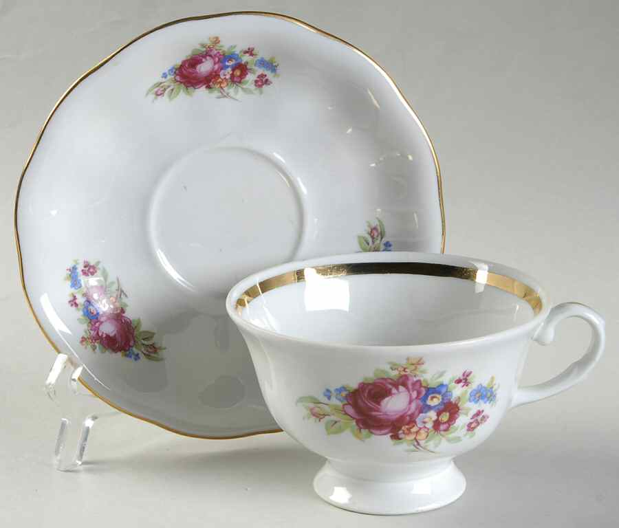 Sophia (Poland) Footed Cup & Saucer Set by Embassy (Poland)-1