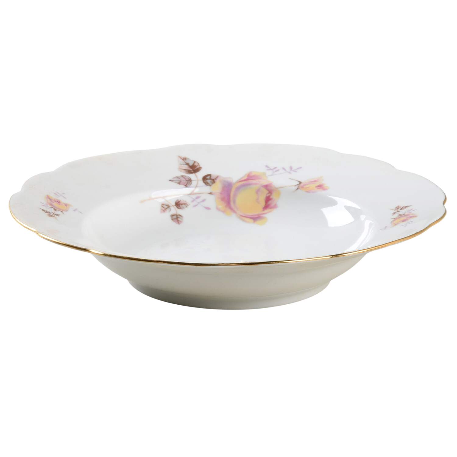Tea Rose Rim Soup Bowl by Embassy (Poland)-1