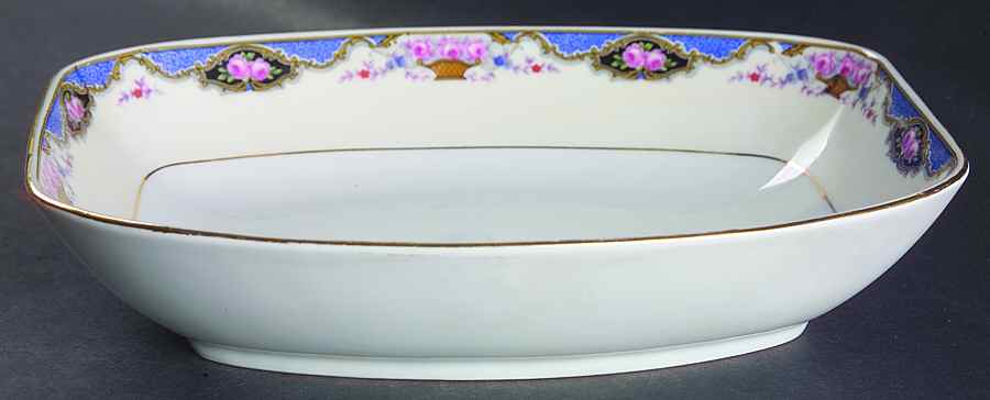 1262 (Verge, Cream Rim) 9" Oval Vegetable Bowl by Edelstein-1