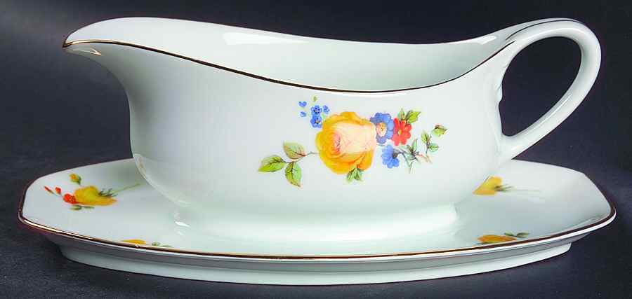 1389 Gravy Boat with Attached Underplate by Edelstein-1