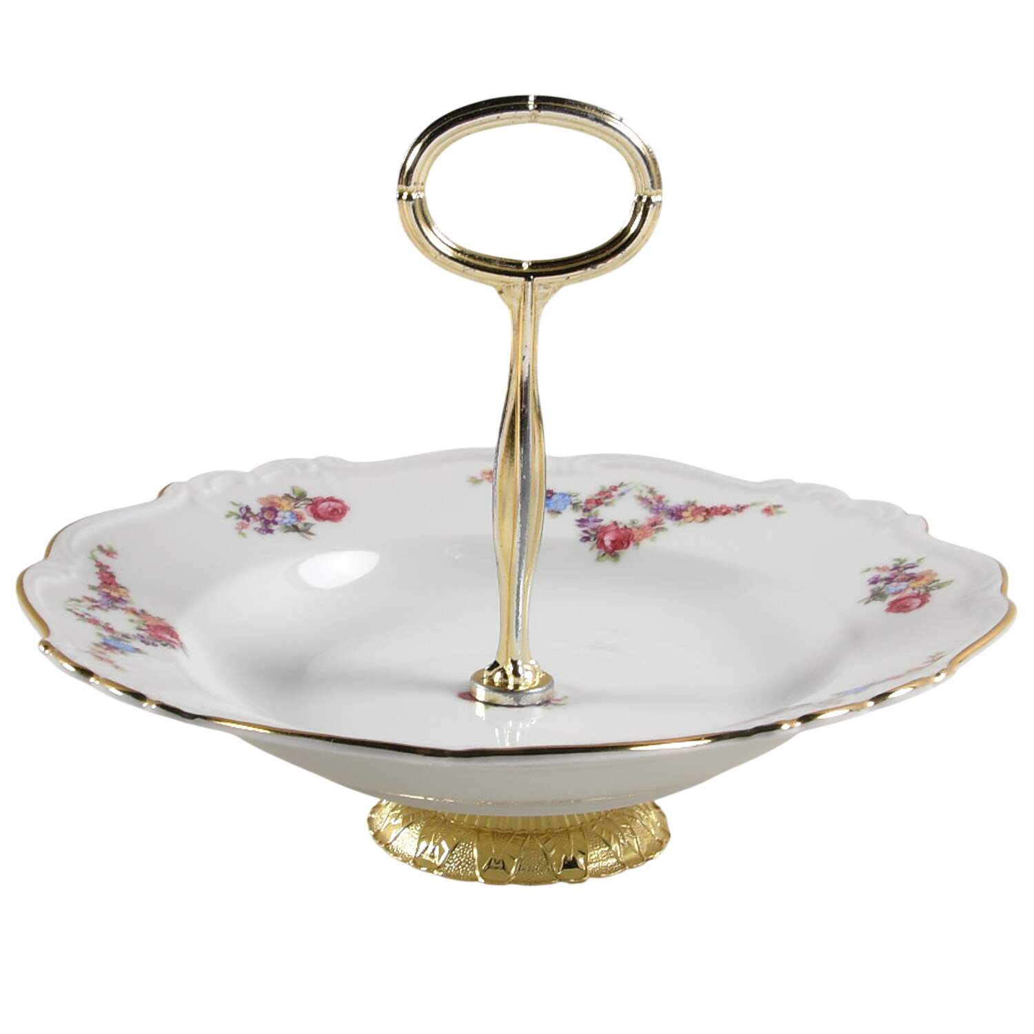 15620 6"-7" Handled Footed Nut Dish HC by Edelstein-1