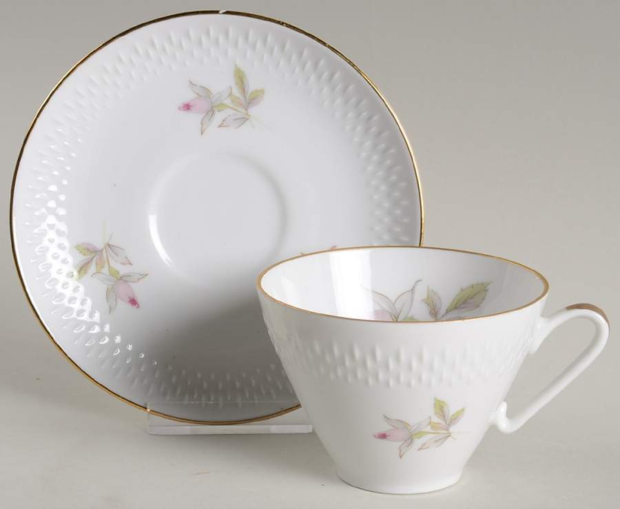 21437 (Coupe, Gold Trim) Flat Cup & Saucer Set by Edelstein-1