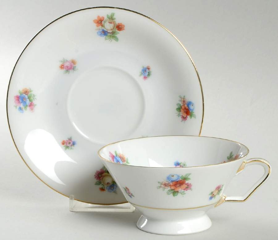 2870 (Smooth) Footed Cup & Saucer Set by Edelstein-1