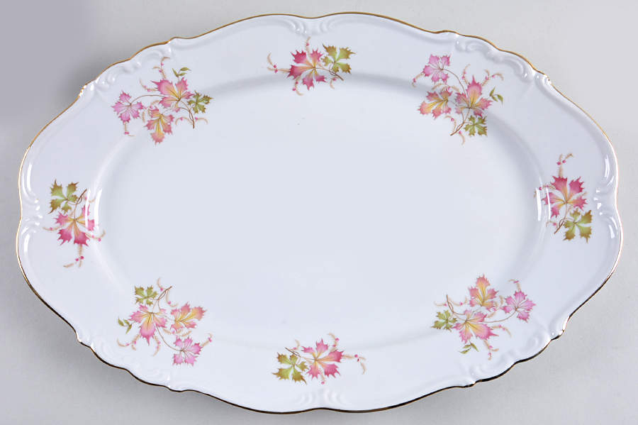 Autumn Leaves 15" Oval Serving Platter by Edelstein-1
