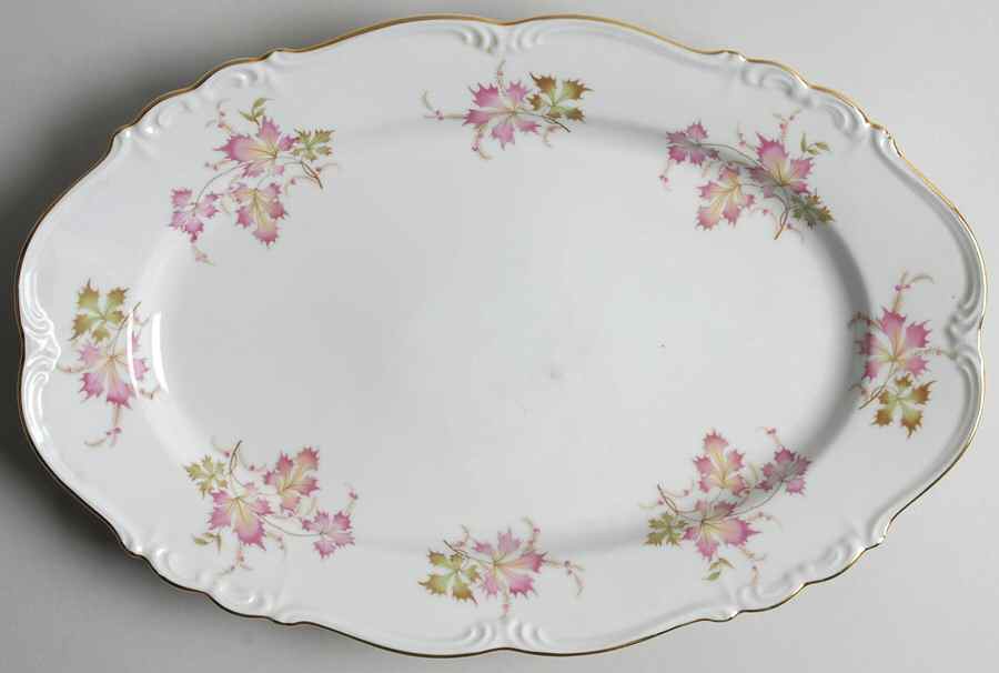 Autumn Leaves 13" Oval Serving Platter by Edelstein-1