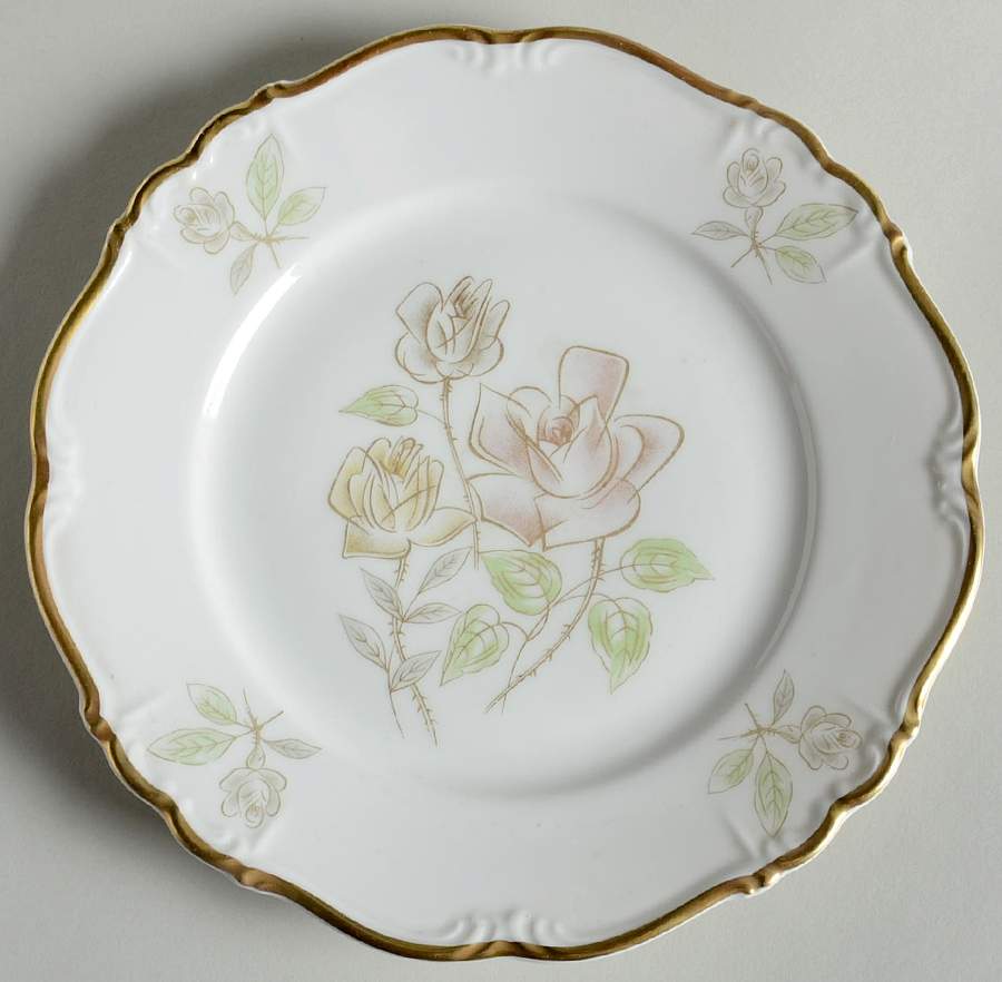 Bridal Rose Salad Plate by Edelstein-1