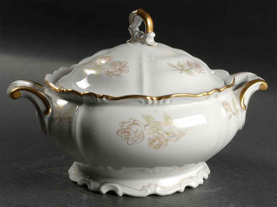 Bridal Rose Round Covered Vegetable by Edelstein-1
