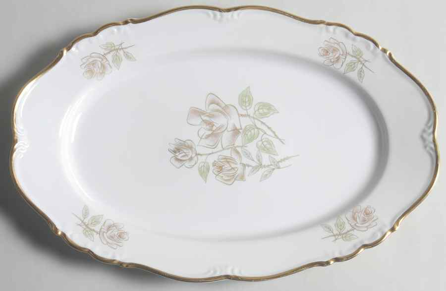 Bridal Rose 13" Oval Serving Platter by Edelstein-1