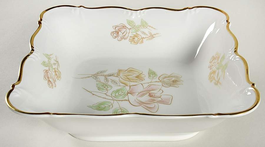 Bridal Rose 9" Square Vegetable Bowl by Edelstein-1