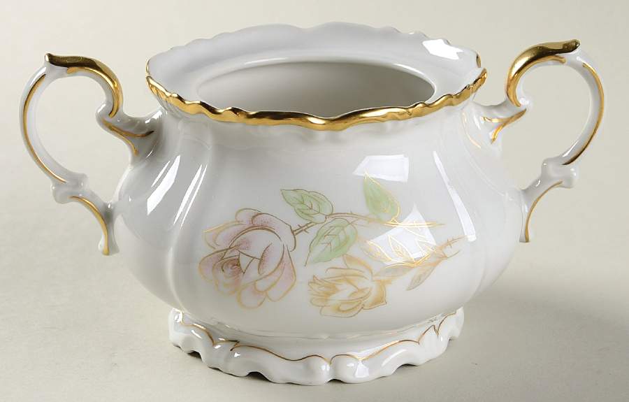 Bridal Rose Sugar Bowl No Lid by Edelstein-1