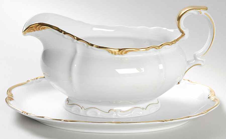 Canterbury Gravy Boat with Attached Underplate by Edelstein-1