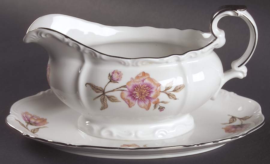 Clairmont Gravy Boat with Attached Underplate by Edelstein-1