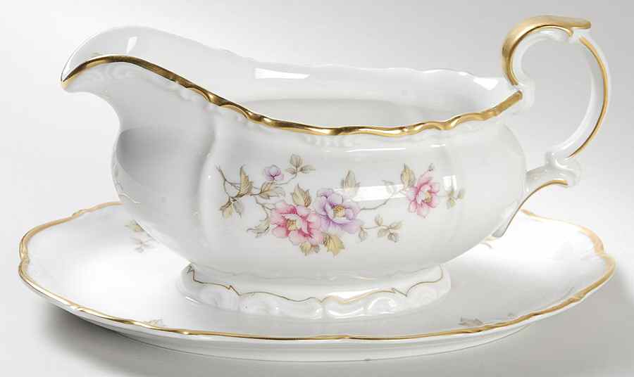 Delphine Gravy Boat with Attached Underplate by Edelstein-1