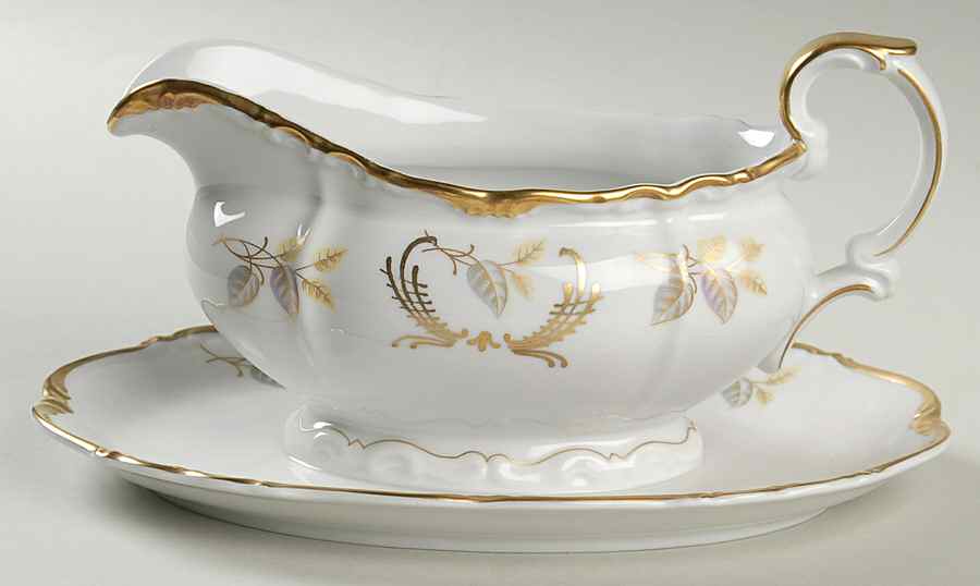 Del Rio Gravy Boat with Attached Underplate by Edelstein-1