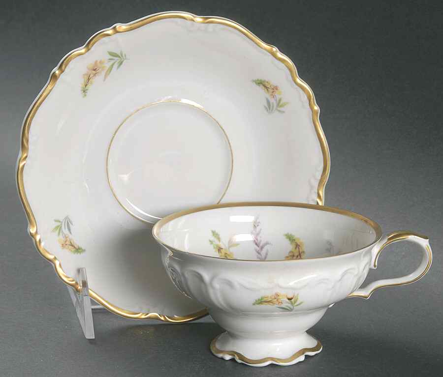 Dorchester Footed Cup & Saucer Set by Edelstein-1