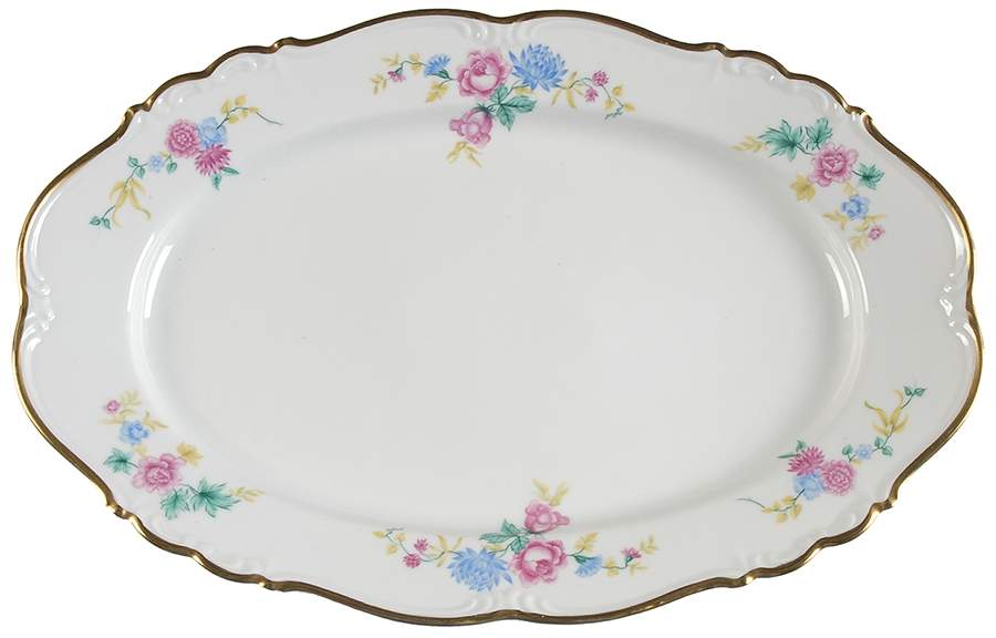 Dresden Garland 13" Oval Serving Platter by Edelstein-1