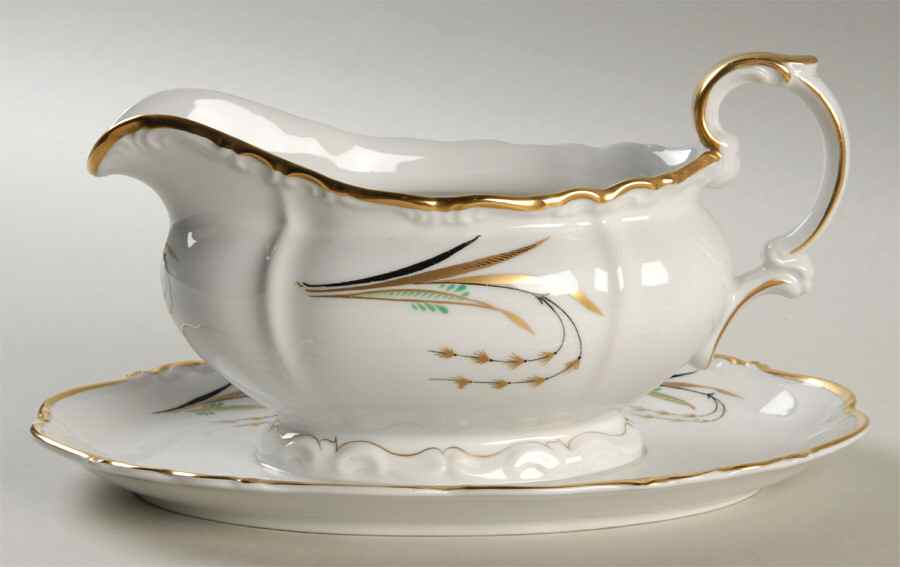 Eldorado White Gravy Boat with Attached Underplate by Edelstein-1