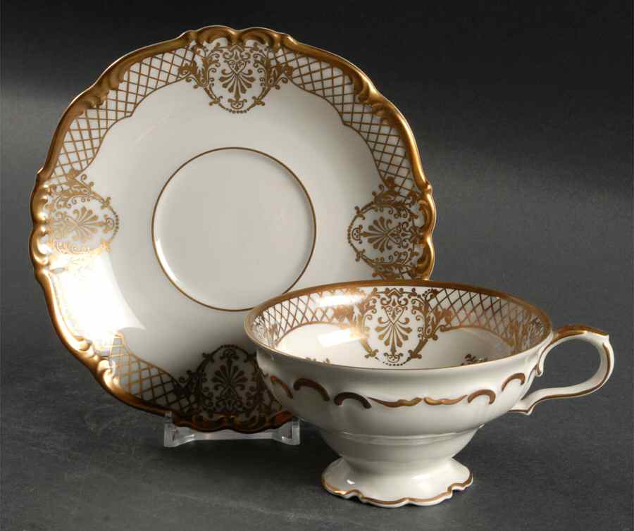 Empire Footed Cup & Saucer Set by Edelstein-1