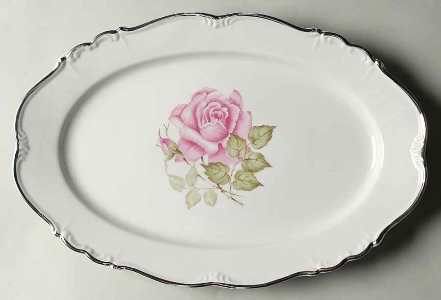 Empire Rose 15" Oval Serving Platter by Edelstein-1
