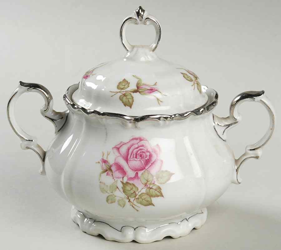 Empire Rose Sugar Bowl & Lid by Edelstein-1