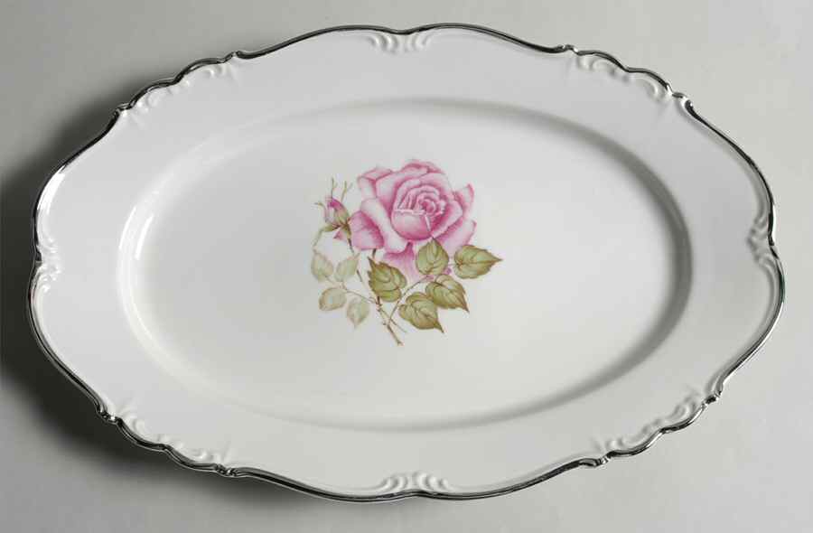 Empire Rose 13" Oval Serving Platter by Edelstein-1
