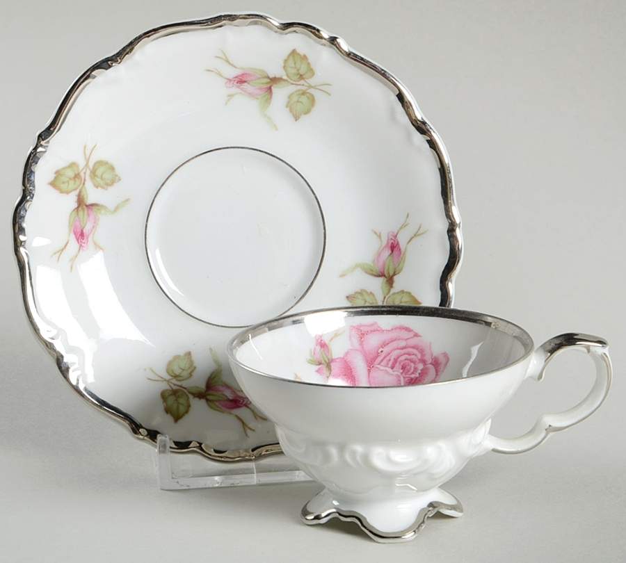 Empire Rose Footed Demitasse Cup & Saucer Set by Edelstein-1