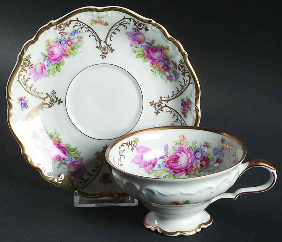 Europa Footed Cup & Saucer Set by Edelstein-1