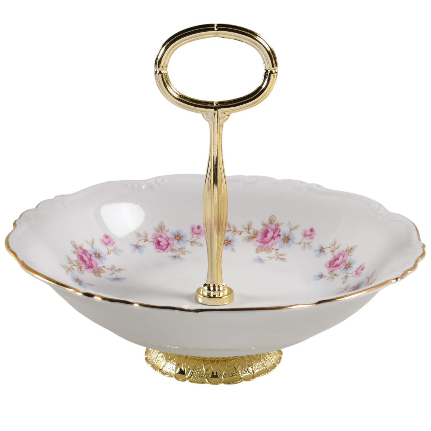 Florence 6"-7" Handled Footed Nut Dish HC by Edelstein-1