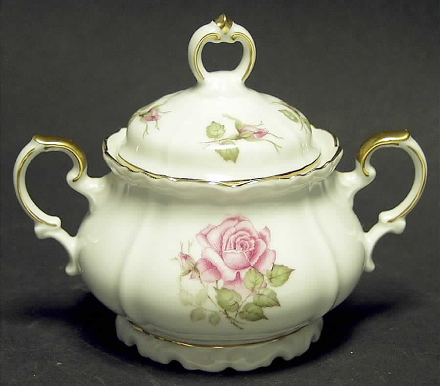Franconia Rose Sugar Bowl & Lid by Edelstein-1
