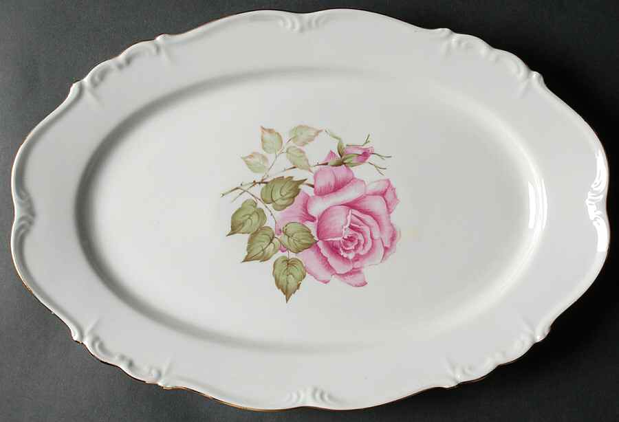 Franconia Rose 15" Oval Serving Platter by Edelstein-1